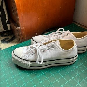 White Converse All Star Platform Shoes
